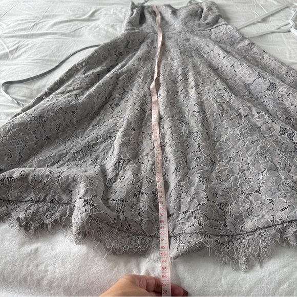 NWT Gray Lace Midi dress with Lace-up at back - Picture 11 of 11